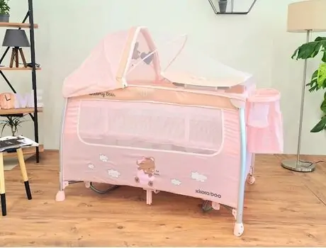 KikkaBoo Dreamy Bear Pink საწოლ-მანეჟი