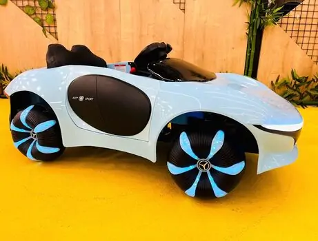 Mercedes-Benz Electric Car Blue - ელექტრო მანქანა ტყავის სავარძლით, 3 image