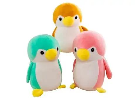 Fluffy Penguin Pink - რბილი სათამაშო პინგვინი