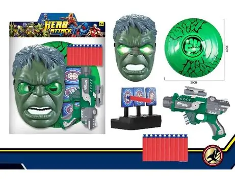 Hero Attack Hulk Gun - სათამაშო თოფი აქსესუარებით