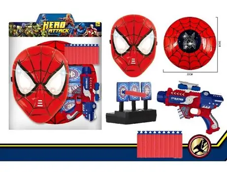 Hero Attack Spider-Man Gun - სათამაშო თოფი აქსესუარებით