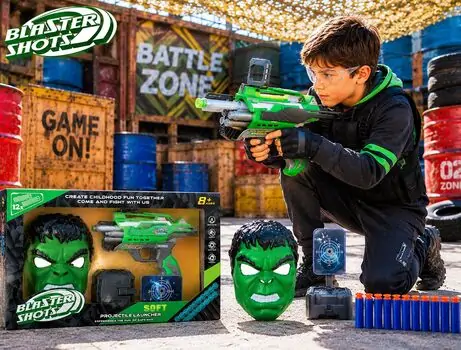 Hulk Ultra Gun And Mask - ჰალკის ულტრა სათამაშო იარაღი და ნიღაბი