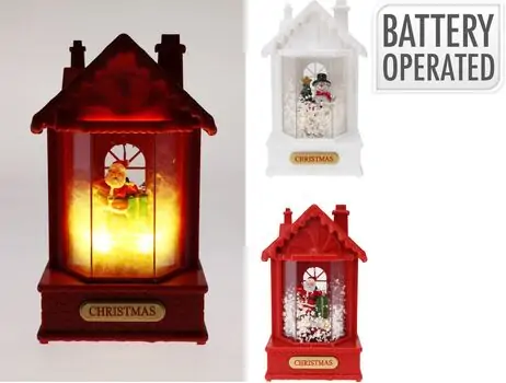Christmas Decoration House With Santa And Warm Led საახალწლო დეკორაცია განათებით