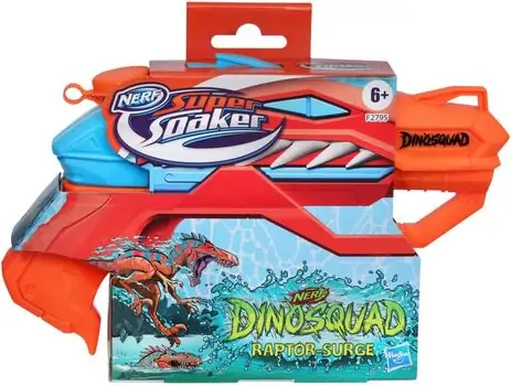 Nerf Super Soaker DinoSquad Raptor-Surge Water Blaster, Trigger-Fire Soakage HAS-F2795 წყლის ბლასტერი