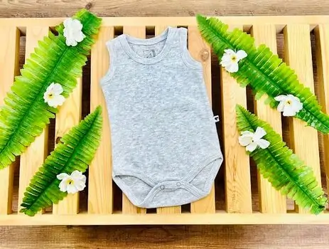 Caramell Bodysuit Basic Grey ჩვილის ბოდე