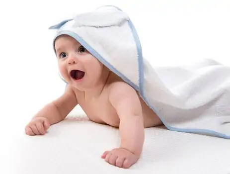 KikkaBoo-ს ახალშობილის პირსახოცი Hooded towel Little Bunny blue, 2 image