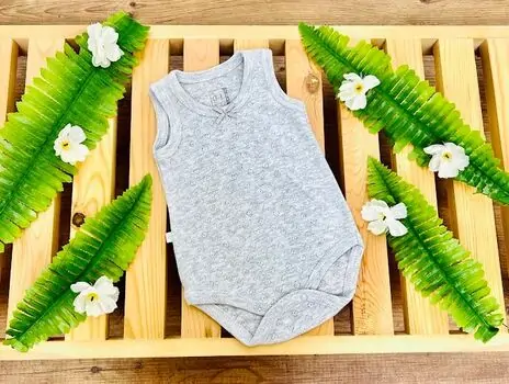 Caramell Bodysuit Basic Grey ჩვილის ბოდე