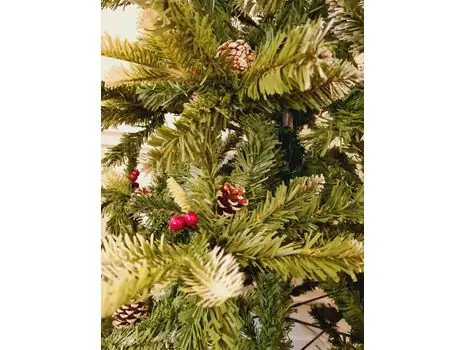 Christmas Tree With Pine Cones And Berries საახალწლო ნაძვის ხე დათოვლილი ბოლოებით, კენკრით და გირჩით 180 სმ (OT640), 2 image