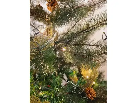 Christmas Tree With Pine Cones And Lights  საახალწლო ნაძვის ხე შერეული სილიკონის წიწვებით და გირჩით 180 სმ  (OT653), 3 image