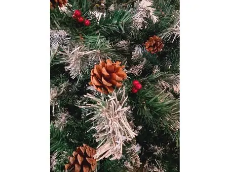 Christmas Tree With Pine Cones And Berries საახალწლო ნაძვის ხე დათოვლილი ბოლოებით, კენკრით და გირჩით 240 სმ (OT649), 2 image