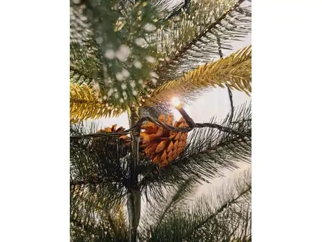 Christmas Tree With Pine Cones And Lights  საახალწლო ნაძვის ხე შერეული სილიკონის წიწვებით და გირჩით 180 სმ  (OT653), 5 image