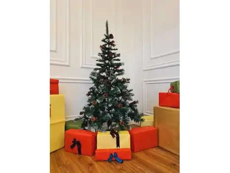 Christmas Tree With Pine Cones And Berries საახალწლო ნაძვის ხე დათოვლილი ბოლოებით გირჩით და კენკრით 150 სმ  (OT646), 2 image