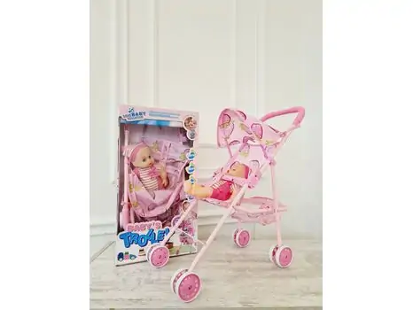 BABY Doll With Stroller თოჯინა სასეირნო ეტლით და აქსესუარებით