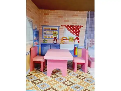 ENTERTAINING WOODEN PLAYHOUSE საბავშვო ხის სათამაშო თოჯინის სახლი TX1093, 12 image