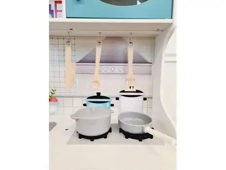 WOODEN PLAY KITCHEN საბავშვო თეთრი ხის სამზარეულო TX1170-1, 10 image