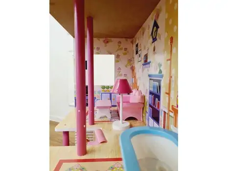 WOODEN PLAYSET საბავშვო ხის სათამაშო თოჯინის სახლი TX1056, 10 image