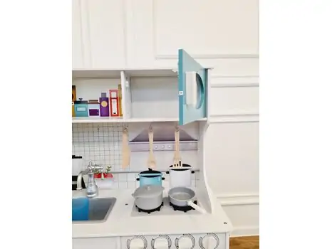 WOODEN PLAY KITCHEN საბავშვო თეთრი ხის სამზარეულო TX1170-1, 15 image