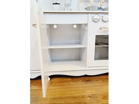 WOODEN KITCHEN SET WITH ACCESSORIES საბავშვო თეთრი ხის სამზარეულო TX1170, 16 image