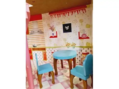 WOODEN PLAYSET საბავშვო ხის სათამაშო თოჯინის სახლი TX1056, 14 image