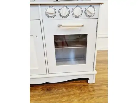 WOODEN KITCHEN SET WITH ACCESSORIES საბავშვო თეთრი ხის სამზარეულო TX1170, 3 image