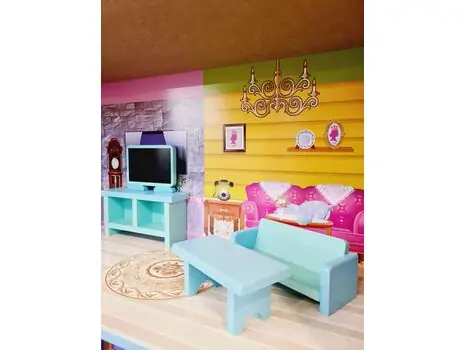 ENTERTAINING WOODEN PLAYHOUSE საბავშვო ხის სათამაშო თოჯინის სახლი TX1093, 9 image