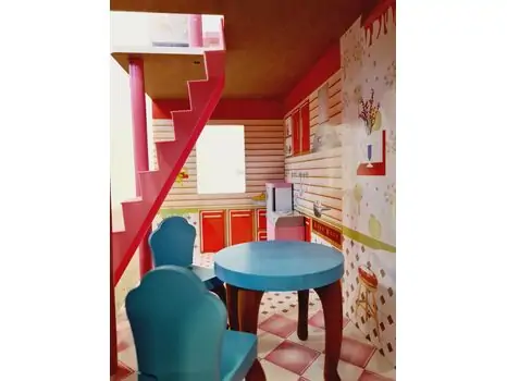 WOODEN PLAYSET საბავშვო ხის სათამაშო თოჯინის სახლი TX1056, 15 image