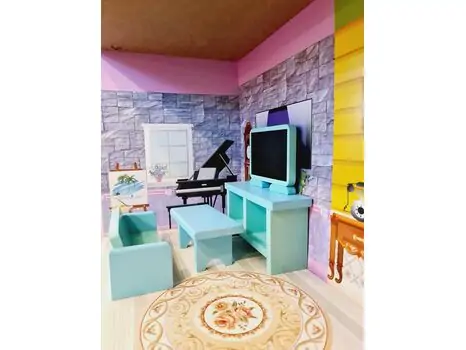 ENTERTAINING WOODEN PLAYHOUSE საბავშვო ხის სათამაშო თოჯინის სახლი TX1093, 3 image