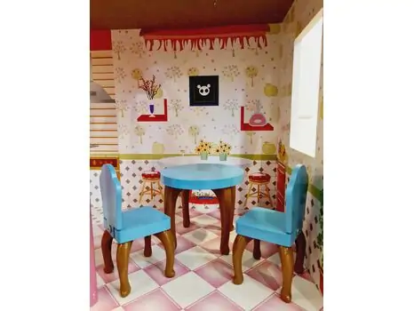 WOODEN PLAYSET საბავშვო ხის სათამაშო თოჯინის სახლი TX1056, 6 image