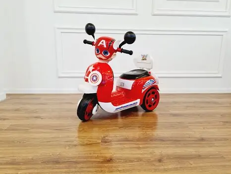 Kids Moped Captain America Red - საბავშვო ელექტრო მოპედი, 2 image