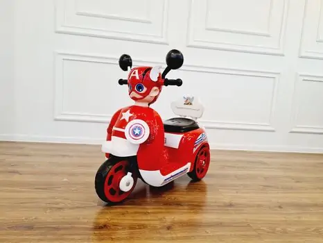 Kids Moped Captain America Red - საბავშვო ელექტრო მოპედი