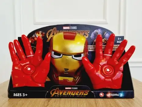 Avengers Iron man MARVEL-ის სუპერ გმირი რკინის კაცის ნიღაბი და ხელთათმანები, 2 image