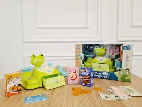 CASH REGISTER LITTLE FROG საბავშვო სათამაშო მუსიკალური სალარო აპარატი