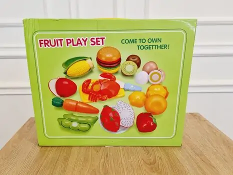 FRUIT PLAY SET FOR KIDS 16PCS სათამაშო დასაჭრელი ხილისა და პროდუქტების კომპლექტი, 2 image