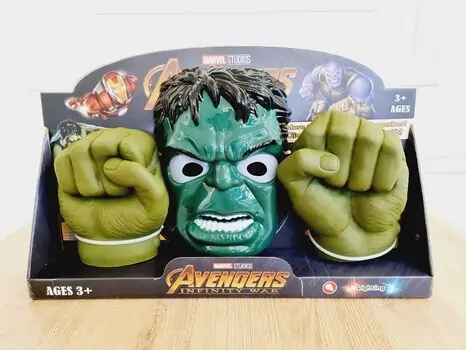 Avengers Hulk MARVEL-ის სუპერგმირი ჰალკის ნიღაბი და ხელთათმანები, 2 image