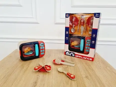 Microwave Toys Kitchen Play Set საბავშვო სათამაშო ფუნქციური მიკროტალღური ღუმელი, 6 image
