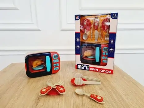 Microwave Toys Kitchen Play Set საბავშვო სათამაშო ფუნქციური მიკროტალღური ღუმელი, 3 image