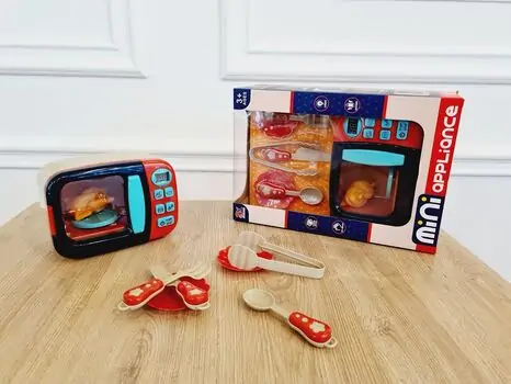 Microwave Toys Kitchen Play Set საბავშვო სათამაშო ფუნქციური მიკროტალღური ღუმელი, 4 image