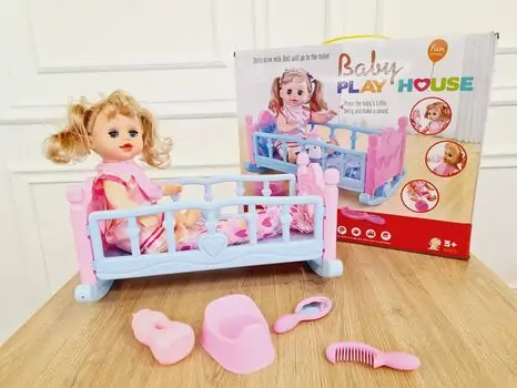 Baby crib with doll თოჯინა საწოლით და აქსესუარებით