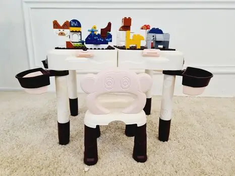 Children building blocks table with chair საბავშვო მრავალფუნქციური კონსტრუქტორი მაგიდა სკამით, 2 image