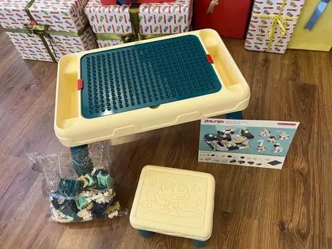Children building blocks table with chair Beige საბავშვო მრავალფუნქციური კონსტრუქტორი მაგიდა სკამით, 6 image