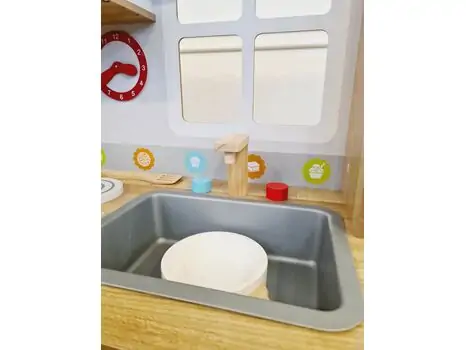 Moni Toys Wooden Play kitchen 7253 საბავშვო ხის სათამაშო სამზარეულო, 6 image