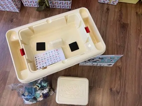 Children building blocks table with chair Beige საბავშვო მრავალფუნქციური კონსტრუქტორი მაგიდა სკამით, 9 image