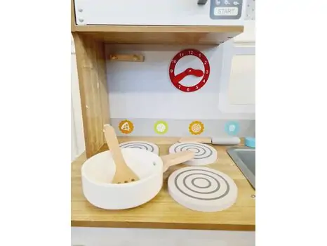 Moni Toys Wooden Play kitchen 7253 საბავშვო ხის სათამაშო სამზარეულო, 5 image