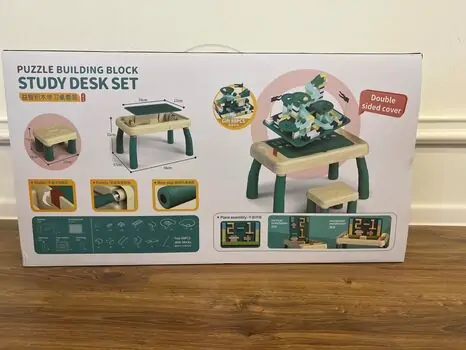 Children building blocks table with chair Beige საბავშვო მრავალფუნქციური კონსტრუქტორი მაგიდა სკამით, 5 image