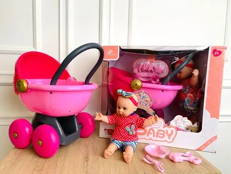 BABY Doll With Accessories თოჯინა სასეირნო ეტლით და აქსესუარებით