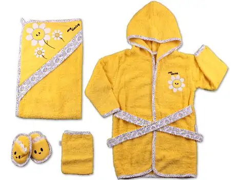 Bath Set Daisy 4in1 ახალშობილის ხალათის ნაკრები MİNİWORLD 15491, 2 image