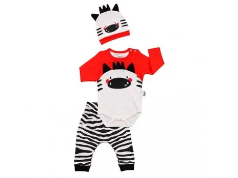 Little Zebra, Red, 3in1 ახალშობილის ტანსაცმლის ნაკრები MİNİWORLD 15511, ზომა: 3-6 თვე, 2 image