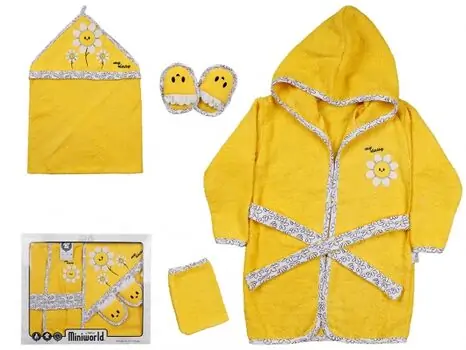 Bath Set Daisy 4in1 ახალშობილის ხალათის ნაკრები MİNİWORLD 15491, 3 image