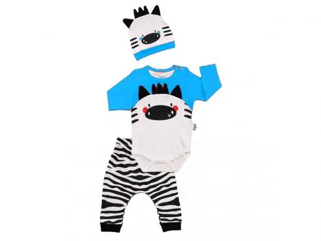Little Zebra, Blue, 3in1 ახალშობილის ტანსაცმლის ნაკრები MİNİWORLD 15511, ზომა: 3-6 თვე, 2 image