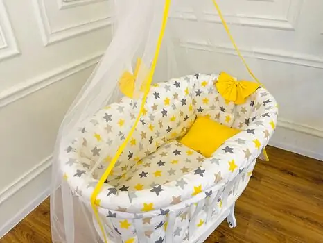 Bebekonfor WHITE BERSAVA WITH YELLOW SET ახალშობილის საწოლის კომპლექტი, 3 image